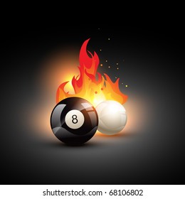 vector pool ball on fire
