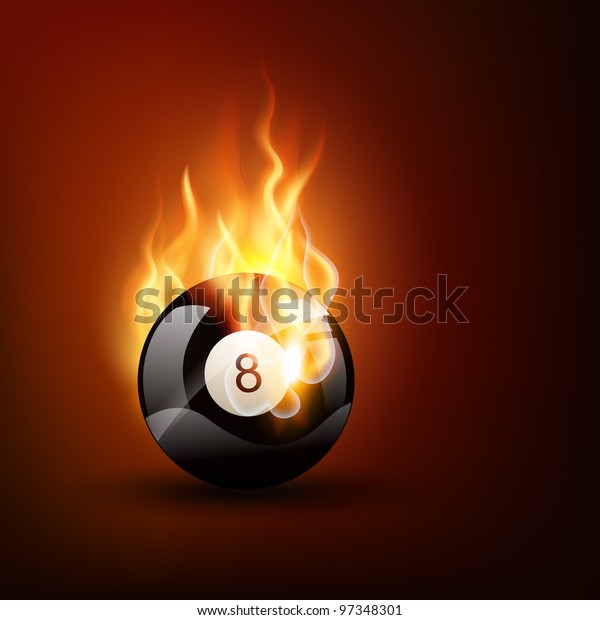 Vector Pool Game Ball Burning Style Stock Vector (Royalty Free) 97348301