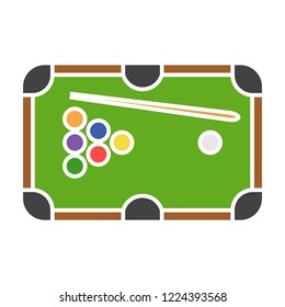 vector pool table icon. Flat illustration of billiard. billiard table isolated on white background. leisure sign symbol - gambling