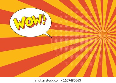 Vector pop art background with colorful rays