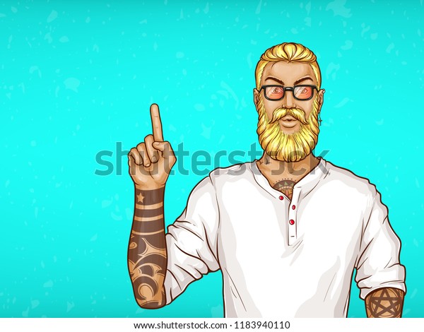 Vector Pop Art Blonde Haired Man Stock Vector Royalty Free