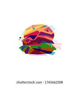 vector pop art burger with full color