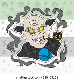 Vector. Pop art collection. Rich man.