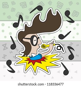 Vector. Pop art collection. Singer.