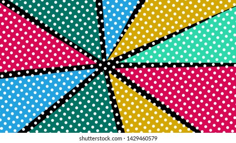 Vector pop art colorful rays background