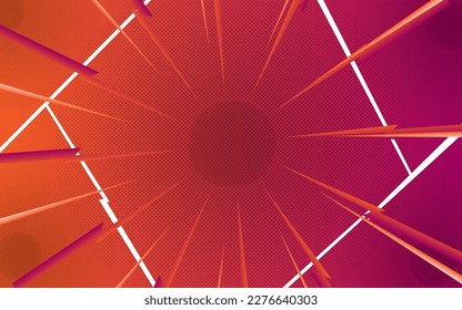 Vector pop art comic cartoon style with flash gradient colored background