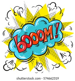 Vector pop art comic speech bubble with Boom word