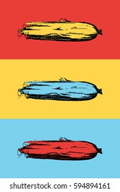 Vector pop art corns set illustration
