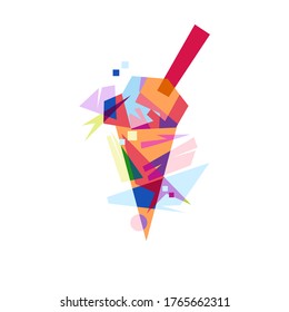 vector pop art ice cream with full color