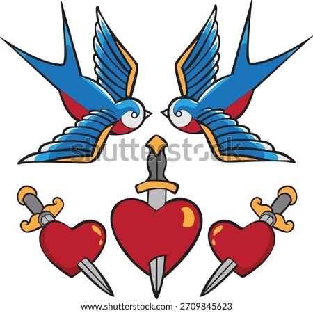 vector pop art old school tattoo