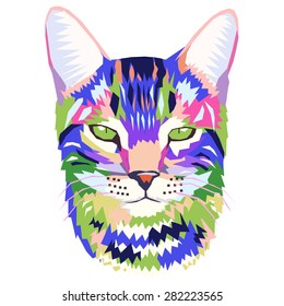 vector Pop Art portrait of a cat