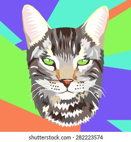 vector Pop Art portrait of a cat