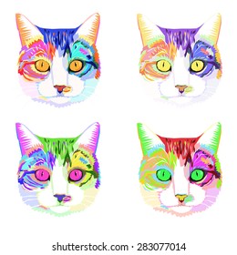 vector Pop Art portrait of a cat