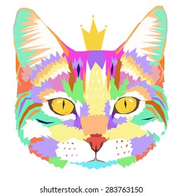 vector Pop Art portrait of a cat