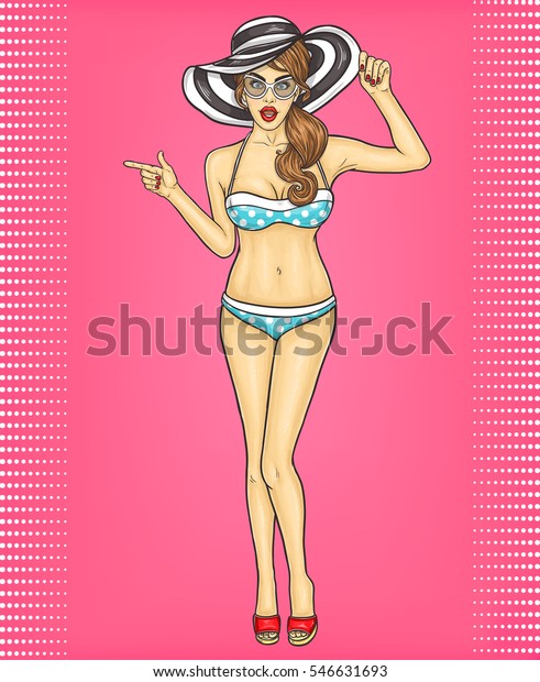 Vector Pop Art Sexy Girl Bathing Stock Vector Royalty Free 546631693