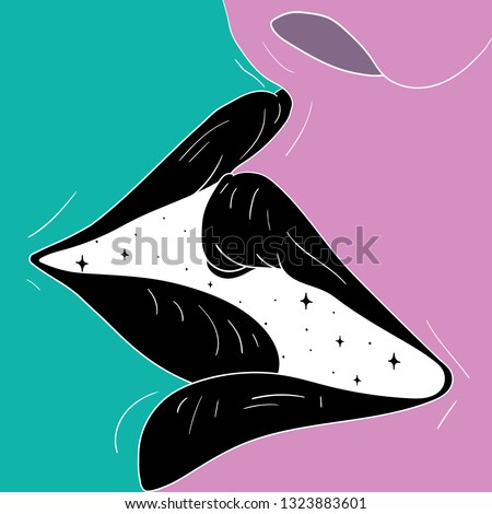 Vector Pop Art Sexy Women Kissing Each Other Lesbian Love Faces With Lips Vector Pop Art Sexy Women Kissing Each Other Lesbian Love Faces With Lips