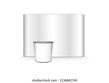 Vector pop up trade show stand and promotion retail trade stand isolated on the white background