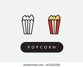 Vector Popcorn bag icon illustration