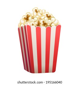 Vector popcorn box isolated on white