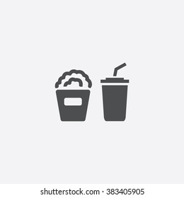 Vector popcorn drink Icon