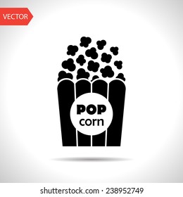 Vector Popcorn Icon. Food Icon. Eps10