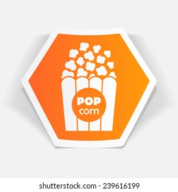 Vector popcorn icon. Food icon. Eps10