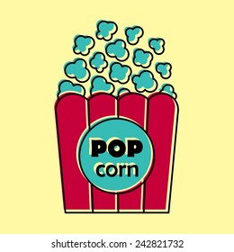 Vector popcorn icon. Food icon. Eps10