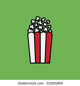 Vector popcorn icon. Food icon. Eps10