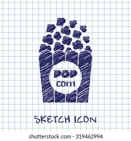 Vector popcorn icon. Food icon. Eps10
