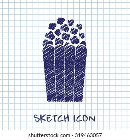 Vector popcorn icon. Food icon. Eps10