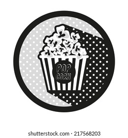Vector popcorn icon pop art