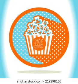 Vector popcorn icon pop art