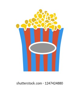 vector popcorn illustration. cinema icon - cinema food snack. entertainment icon