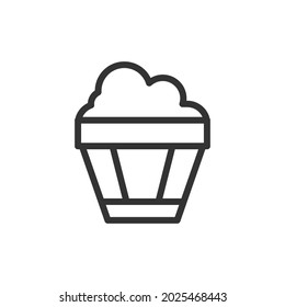 Vector popcorn line icon. Symbol in trendy outline style. Vector illustration isolated on a white background.