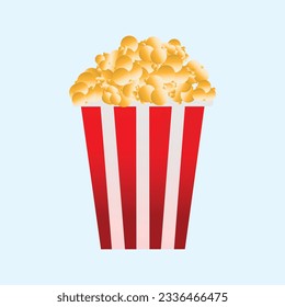 Vector popcorn red stripes buckets collection