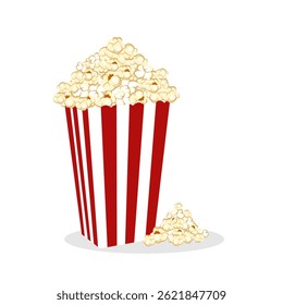 vector popcorn with some popcorn falling below it