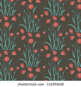 vector poppy flower pattern background