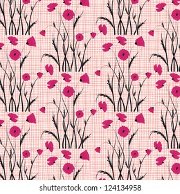 vector poppy flower pattern background