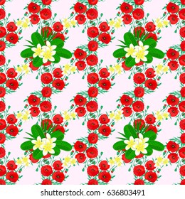 Vector poppy flowers seamless pattern. Seamless Floral Pattern on a beige background.