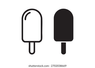 Vetor Popsicle linha de gelo e ícone sólido contorno estilo diferente. Símbolo, logotipo