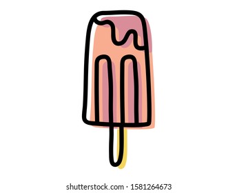 Vector of popsicle icon. Doodle. Simple illustration. Vector illustration. EPS 10.