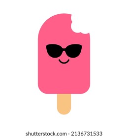 Vector Popsicle Wearing Sunglasses Illustration