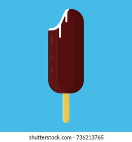 Vector popsicle with white cream. Yummy. Ice cream in flat style isolated on background. Bright illustration.