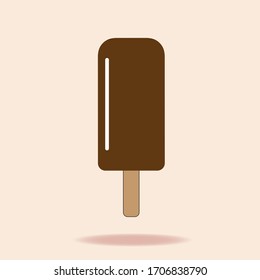 vector popsicles isolated. Flat lay design. Chocolate and vanilla ice cream