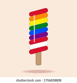 vector popsicles isolated. Flat lay design. Twister