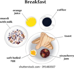 Vector popular breakfast. EPS10