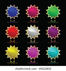 vector popular color buttons star for internet
