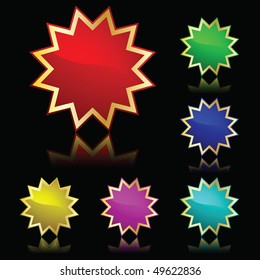 vector popular color buttons star for internet