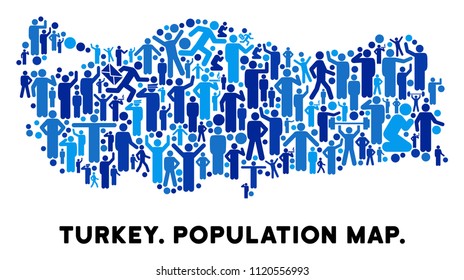 Vector Population Turkey Map Demography Abstraction: vetor stock (livre de direitos) 1120556993 