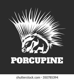 Vector Porcupine White Illustration